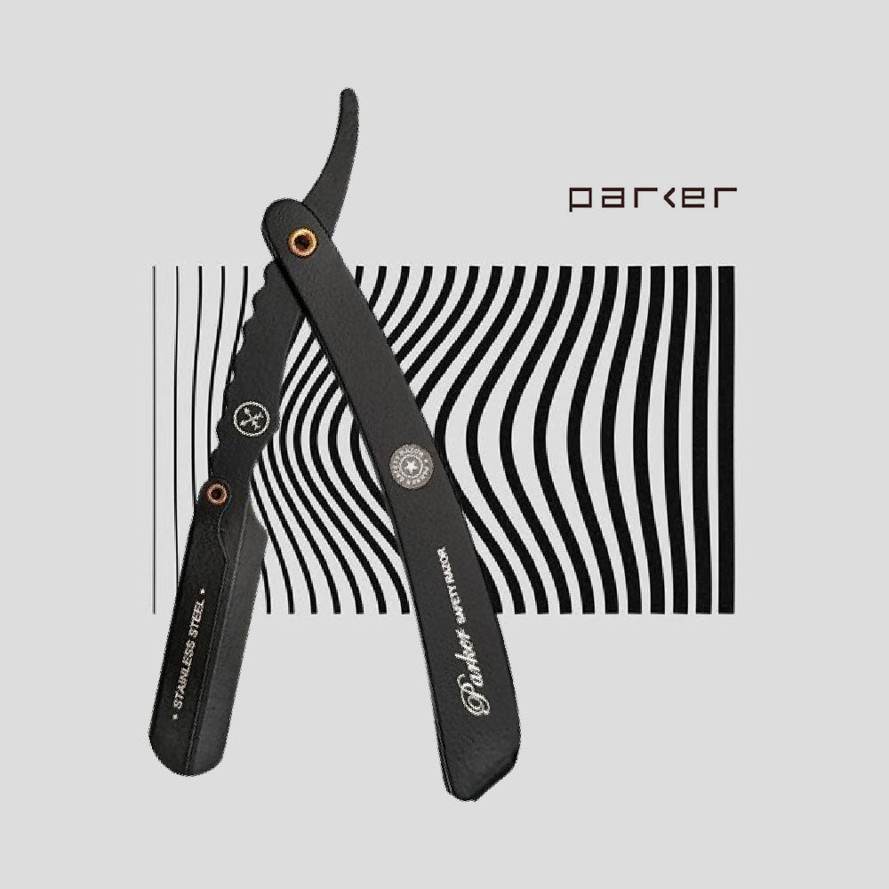 Parker - PTABK Professional Barber Razor, Push Type, Adjustable, Black - The Panic Room