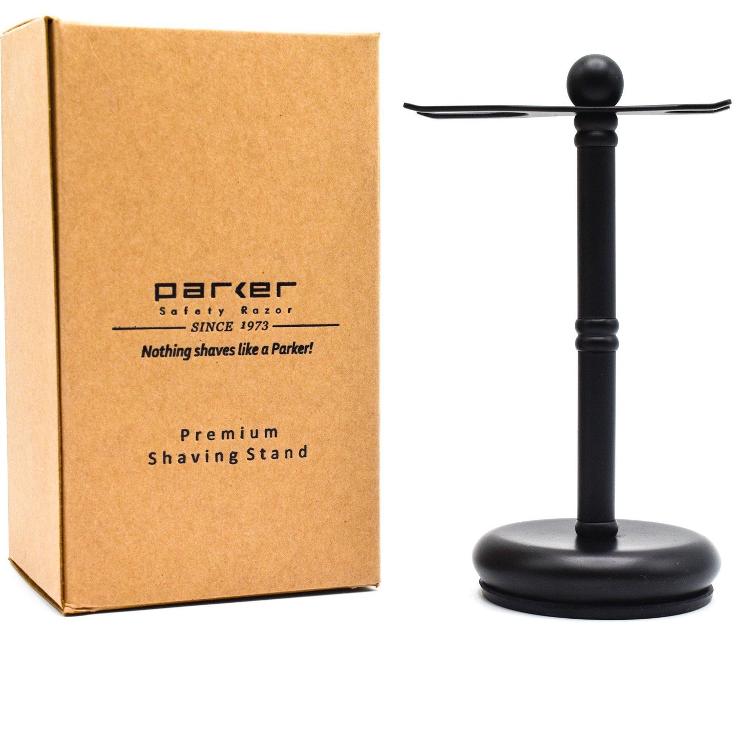Parker - Safety Razor and Brush Stand, Black - The Panic Room