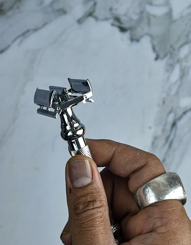 Parker - 99R Safety Razor, Butterfly Open, Chrome Finish Handle - The Panic Room