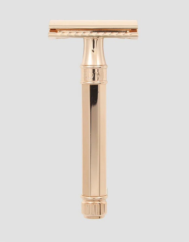 Edwin Jagger - Double Edge Safety Razor, Octagonal Handle, Rose Gold - The Panic Room