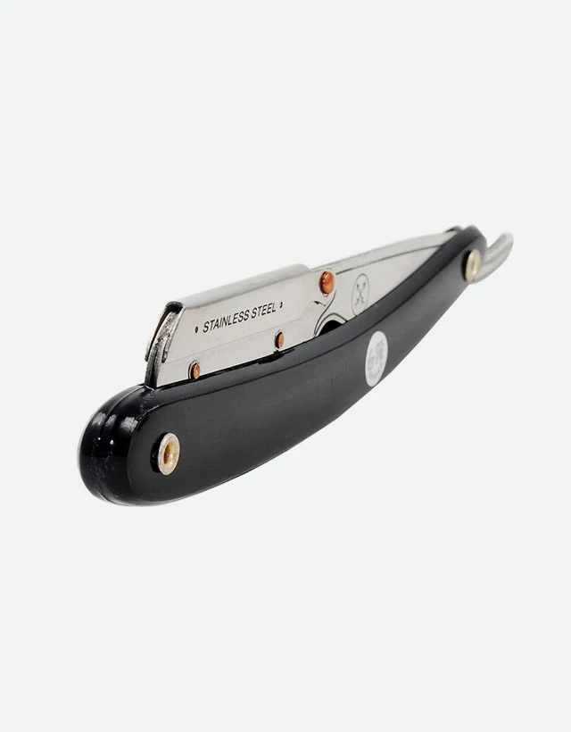 Parker - SRB / 33R Straight Razor, Clip Type, Black Resin Handle - The Panic Room