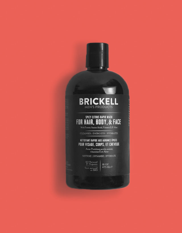 Brickell Men's Products - Rapid Wash Spicy Citrus, 473ml – The Panic Room