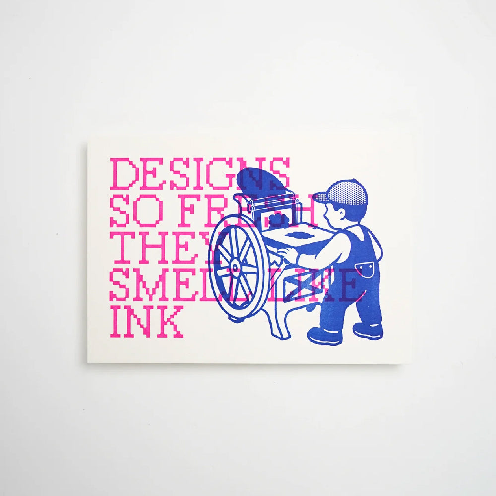 Hrvst.Store - Smells Like Ink Postcard, A6, Letterpress - The Panic Room