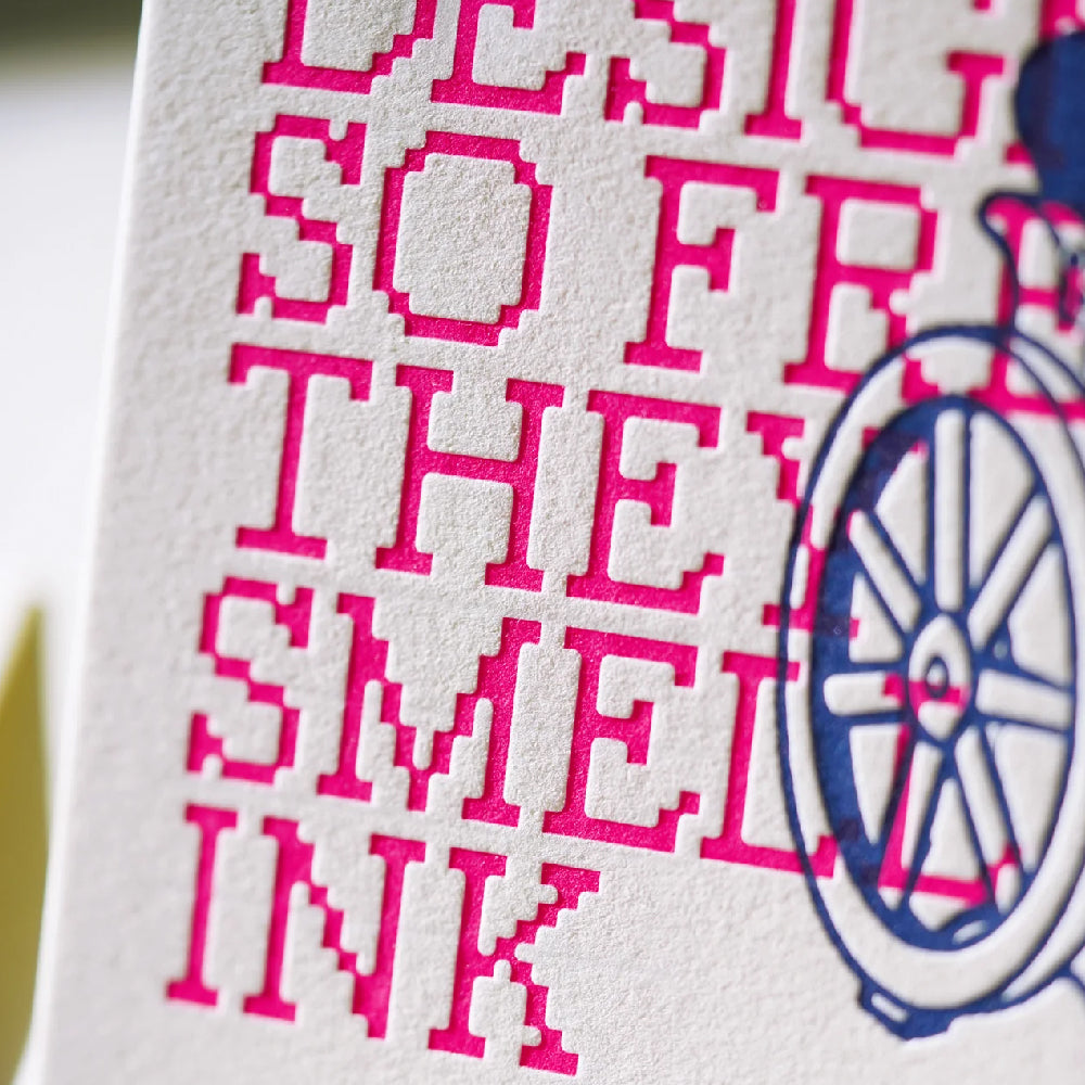 Hrvst.Store - Smells Like Ink Postcard, A6, Letterpress - The Panic Room