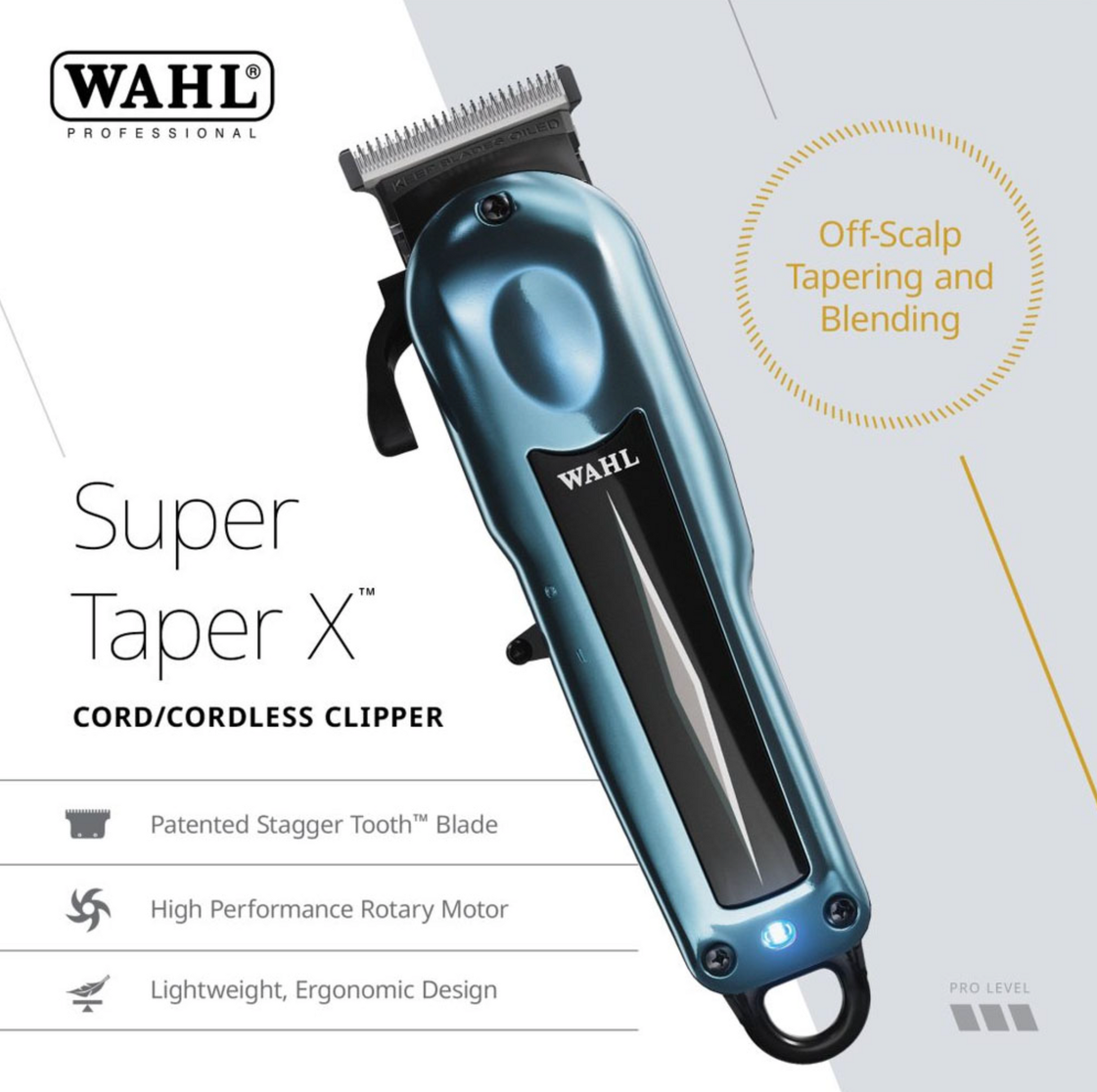 Wahl - Super Taper X, Professional Cord/Cordless Clipper - The Panic Room