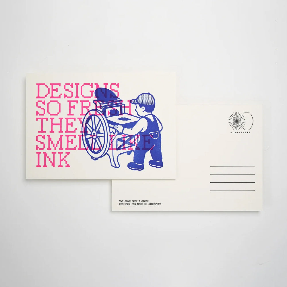 Hrvst.Store - Smells Like Ink Postcard, A6, Letterpress - The Panic Room