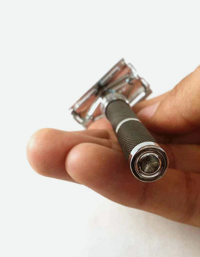 Parker - 96R Safety Razor, Butterfly Open, Black and Chrome Finish Handle - The Panic Room