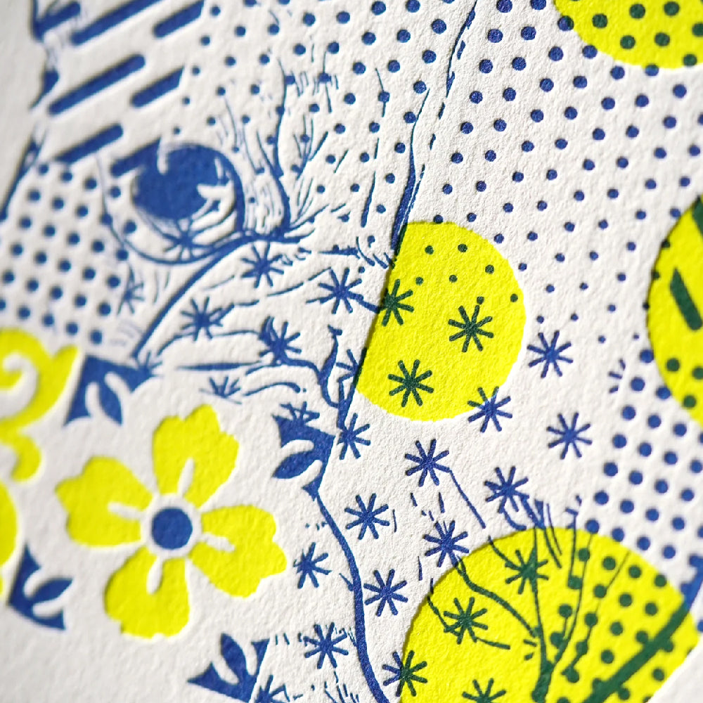 Hrvst.Store - Patterned Frenchie Postcard, A6, Letterpress - The Panic Room