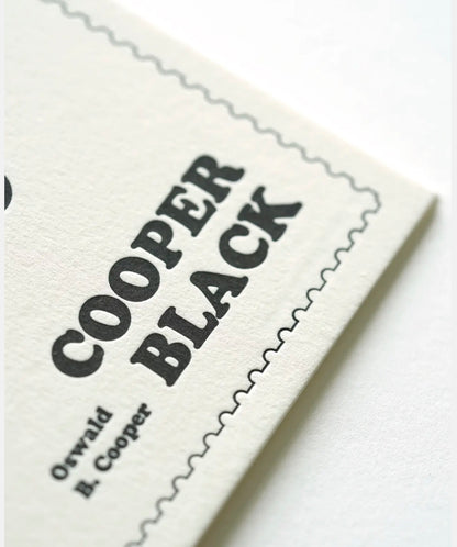 Hrvst.Store - Cooper Black Postcard, A6, Letterpress