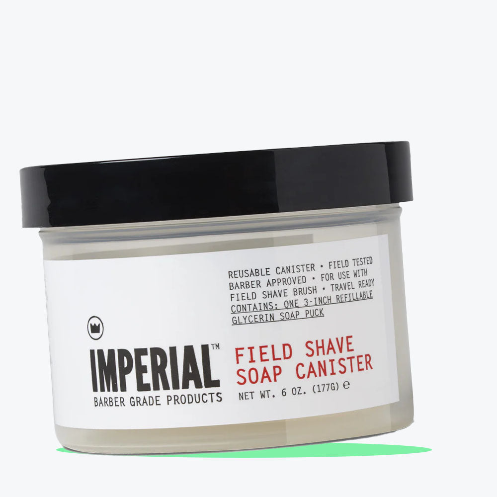 Imperial Barber Grade Products - Glycerin Field Shave Soap Canister - The Panic Room