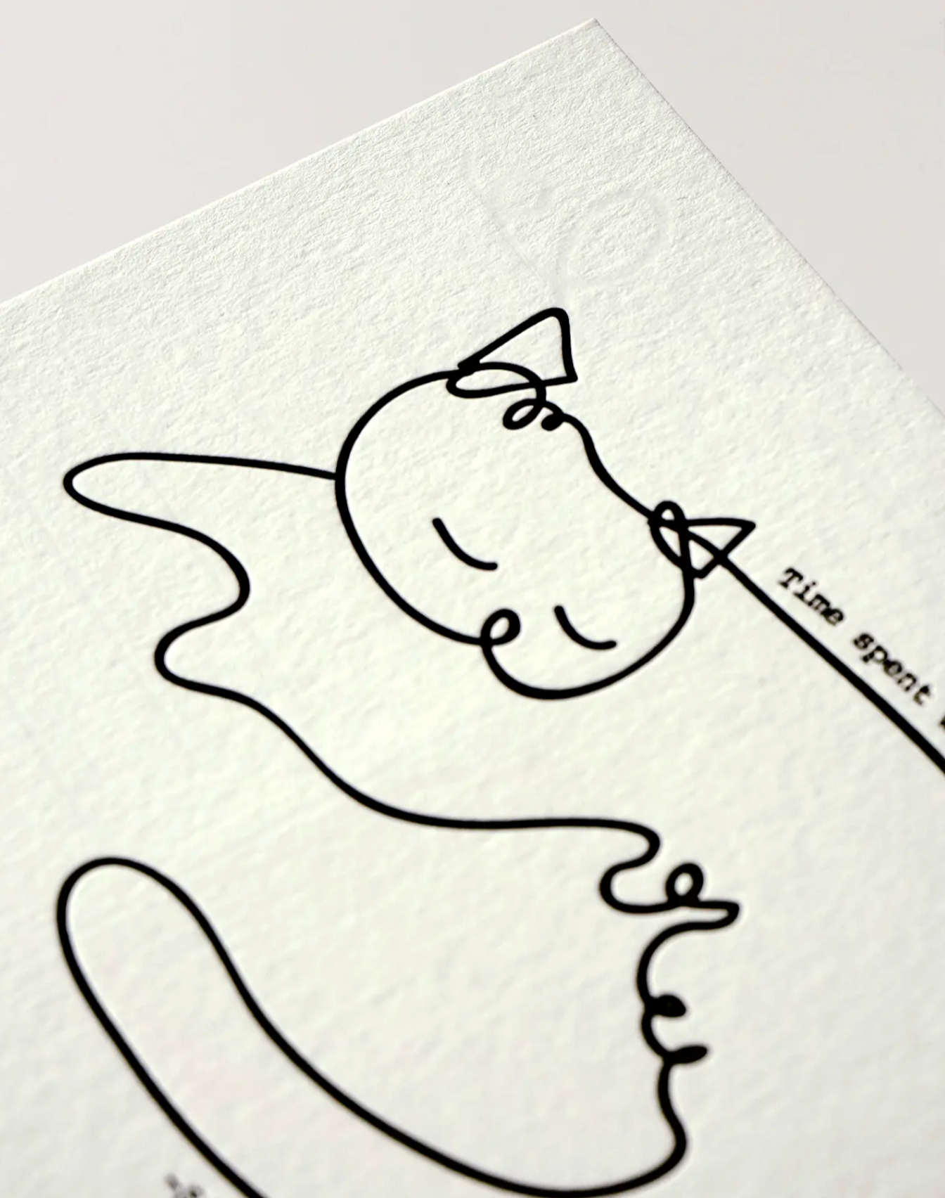 Hrvst.Store - Time Spent With Cat Postcard, A6, Letterpress - The Panic Room