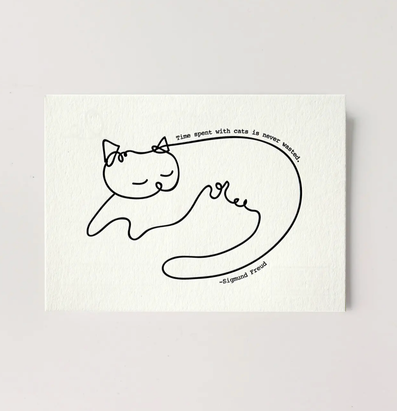 Hrvst.Store - Time Spent With Cat Postcard, A6, Letterpress - The Panic Room