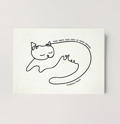 Hrvst.Store - Time Spent With Cat Postcard, A6, Letterpress - The Panic Room