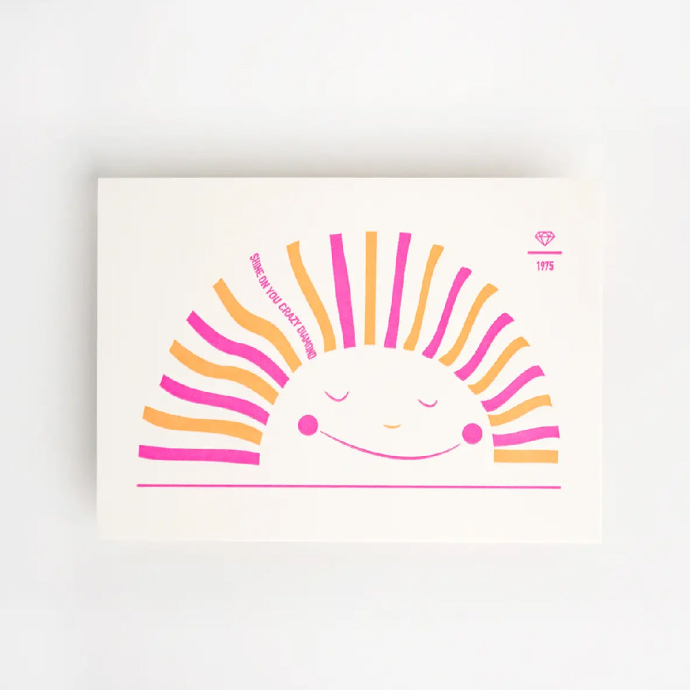 Hrvst.Store - Shine On You Crazy Diamond Postcard, A6, Letterpress - The Panic Room