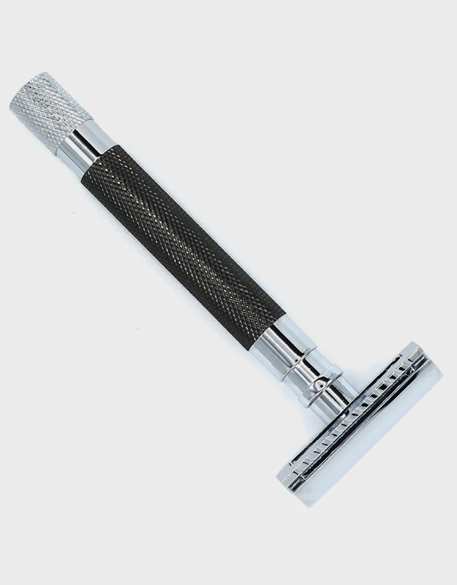 Parker - 56R-Graph Safety Razor, 3 piece, Heavyweight, Graphite Finish Handle - The Panic Room