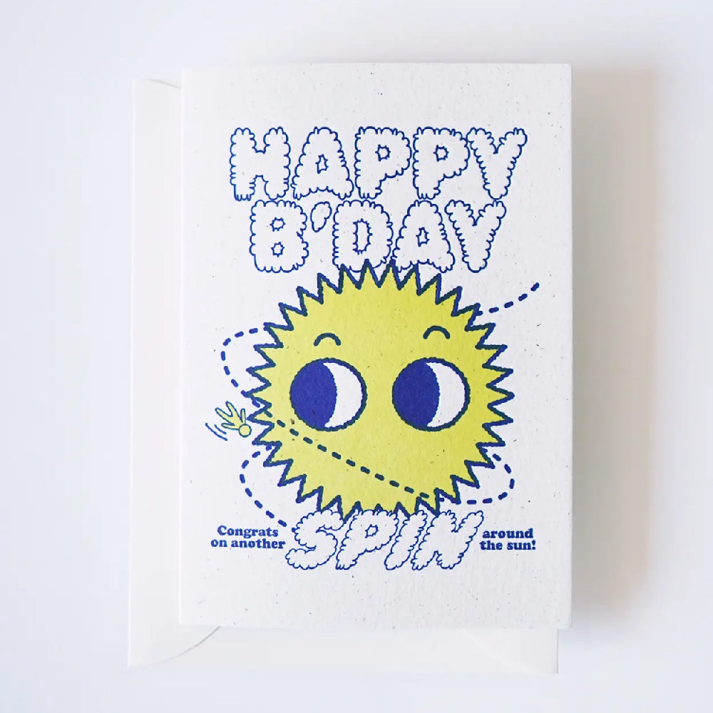 Hrvst.Store - Happy Birthday Spin, A6, Letterpress
