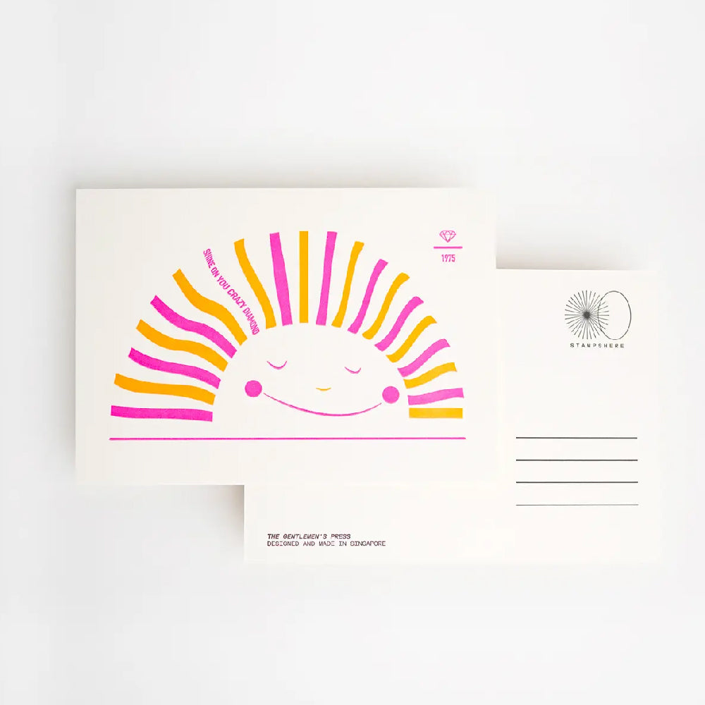 Hrvst.Store - Shine On You Crazy Diamond Postcard, A6, Letterpress - The Panic Room