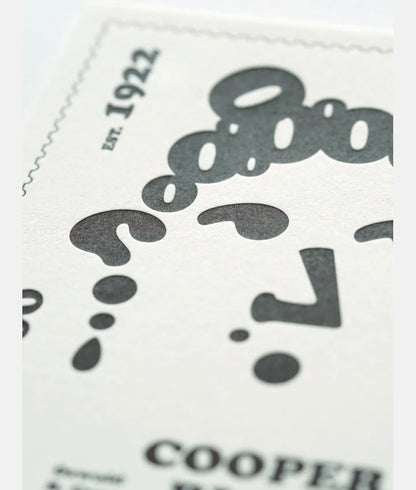 Hrvst.Store - Cooper Black Postcard, A6, Letterpress