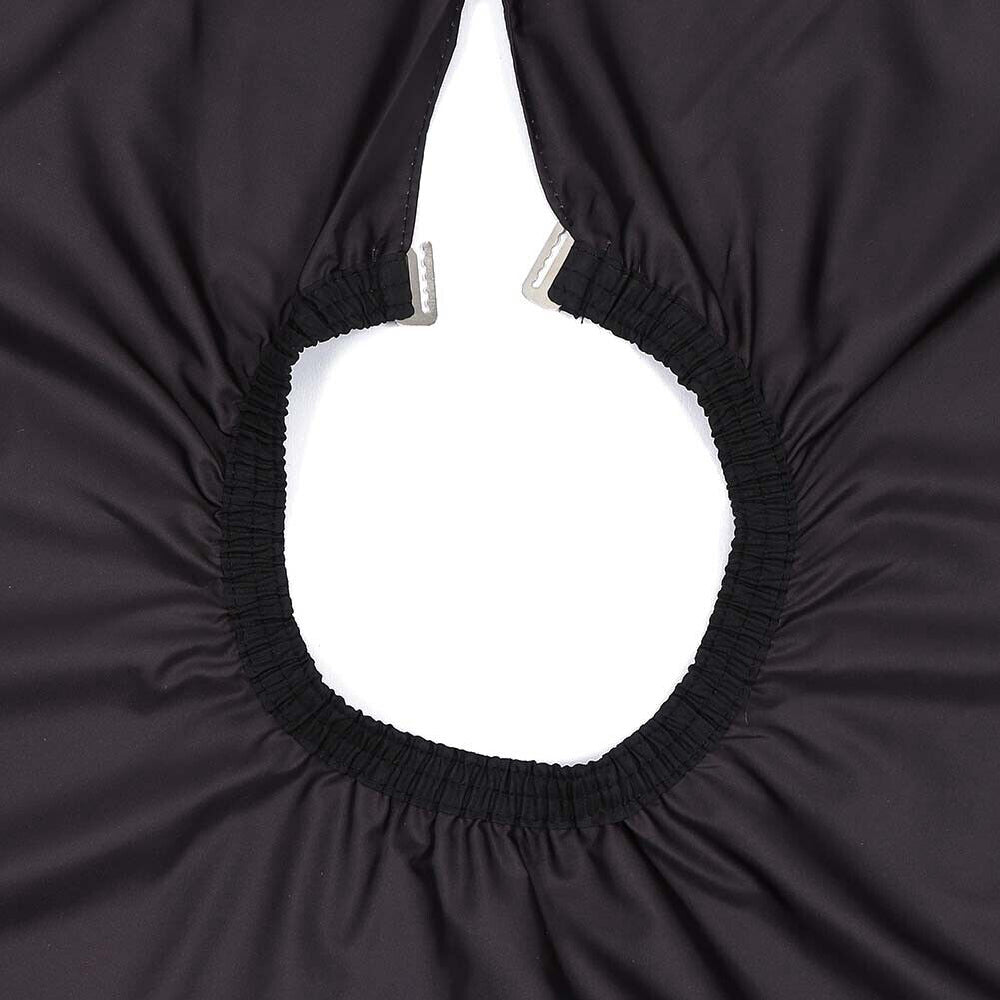 Cutting Cape, Black with Horizontal Window - The Panic Room