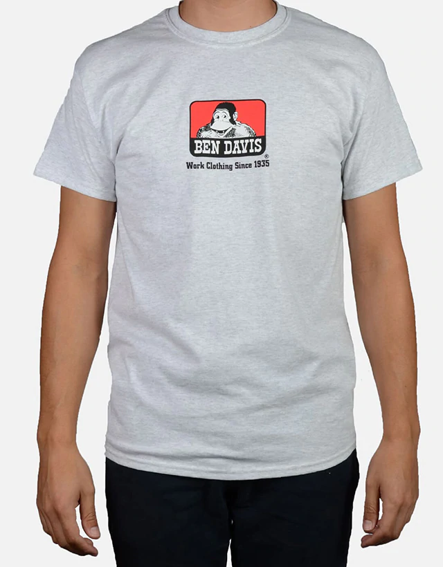 Ben Davis - Classic Logo T-Shirt, Ash Grey - The Panic Room
