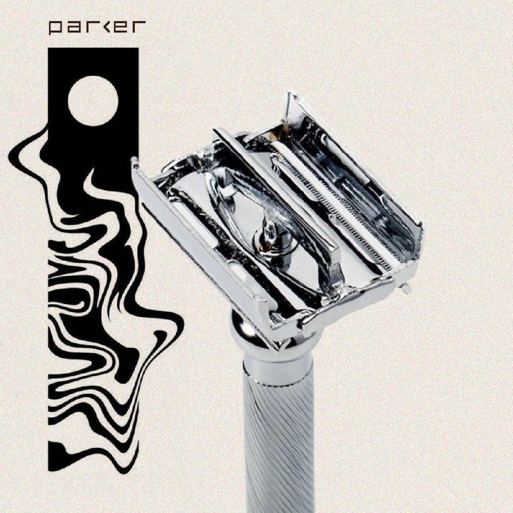 Parker - 99R Safety Razor, Butterfly Open, Chrome Finish Handle - The Panic Room