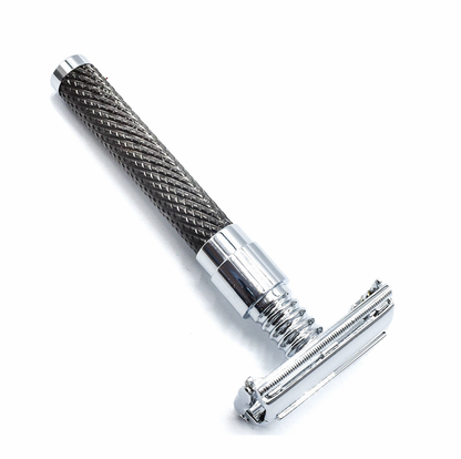 Parker - 92R Safety Razor, Butterfly Open, Heavyweight, Graphite and Chrome Finish Handle