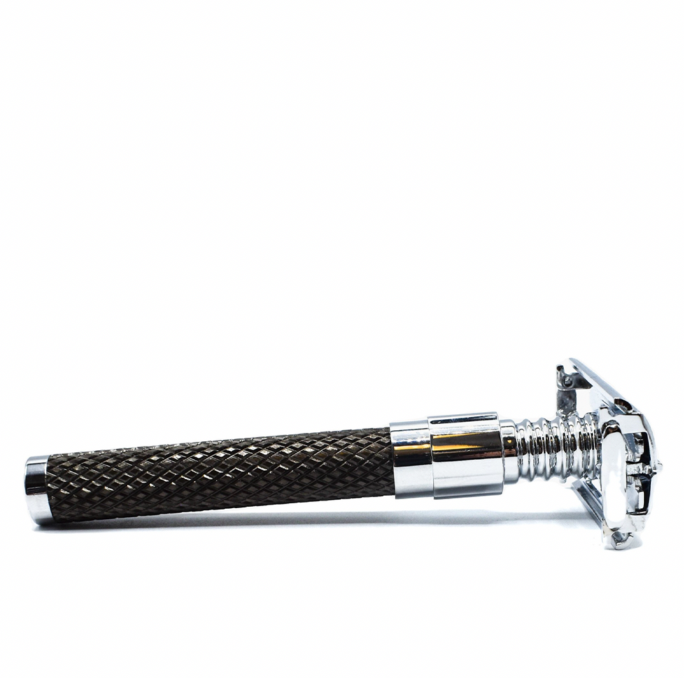 Parker - 92R Safety Razor, Butterfly Open, Heavyweight, Graphite and Chrome Finish Handle