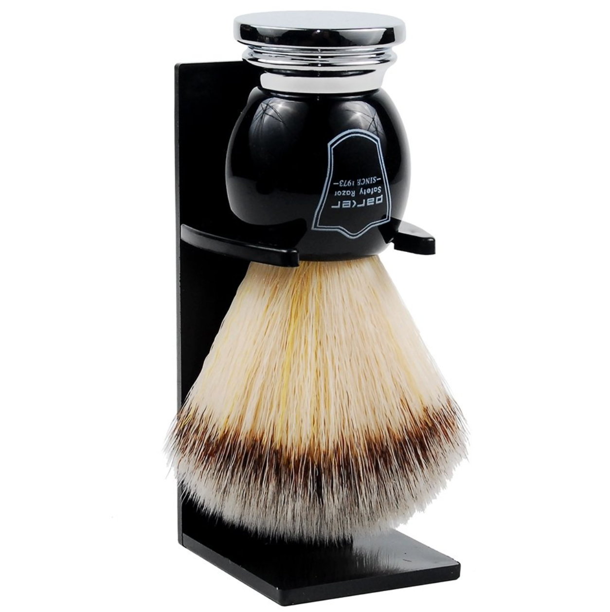 Parker - Black & Chrome Handle Brush, Synthetic Bristle