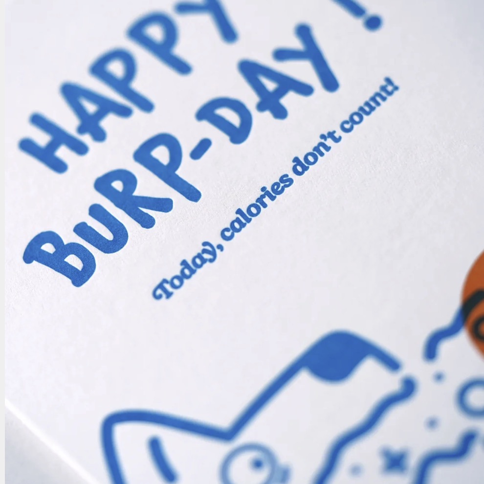 Hrvst.Store - Happy Burp Day Greeting Card, A6, Letterpress