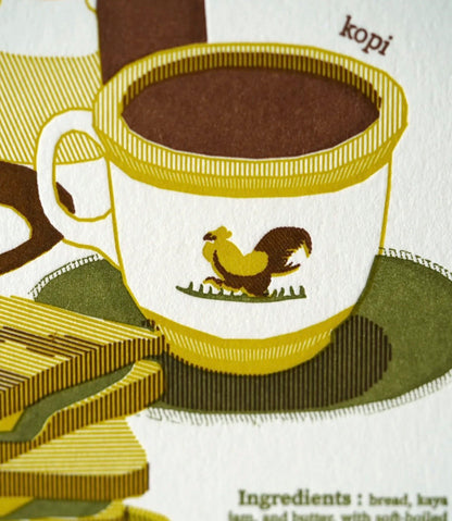 Hrvst.Store - Kaya Toast Postcard, A6, Letterpress