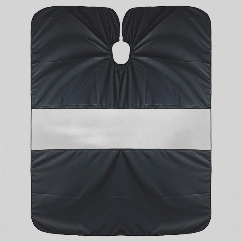 Cutting Cape, Black with Horizontal Window - The Panic Room