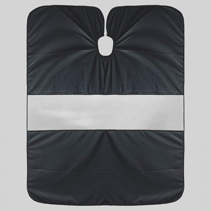 Cutting Cape, Black with Horizontal Window - The Panic Room