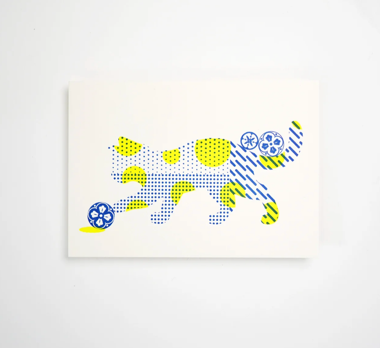 Hrvst.Store - Cat Play Postcard, A6, Letterpress - The Panic Room
