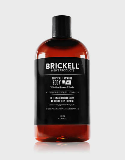 Brickell Men's Products - Tropical Teakwood Body Wash, 473ml - The Panic Room