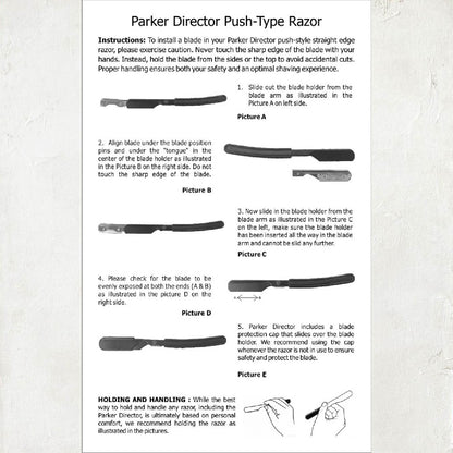 Parker - Director CH, Non-Folding Straight Razor - The Panic Room
