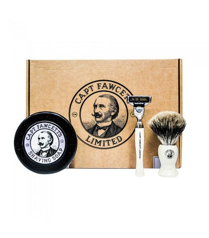 Captain Fawcett - Shaving Brush, Razor and Shaving Soap Gift Set - The Panic Room