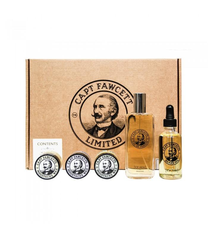 Captain Fawcett - Eau De Parfum, Moustache Wax & Beard Oil Gift Set - The Panic Room