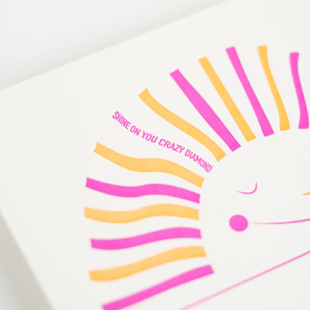 Hrvst.Store - Shine On You Crazy Diamond Postcard, A6, Letterpress - The Panic Room