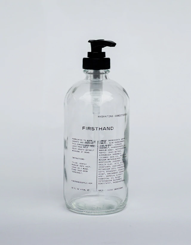 Firsthand Supply - Empty Refillable Clear Glass Hydrating Conditioner Bottle, 475ml - The Panic Room