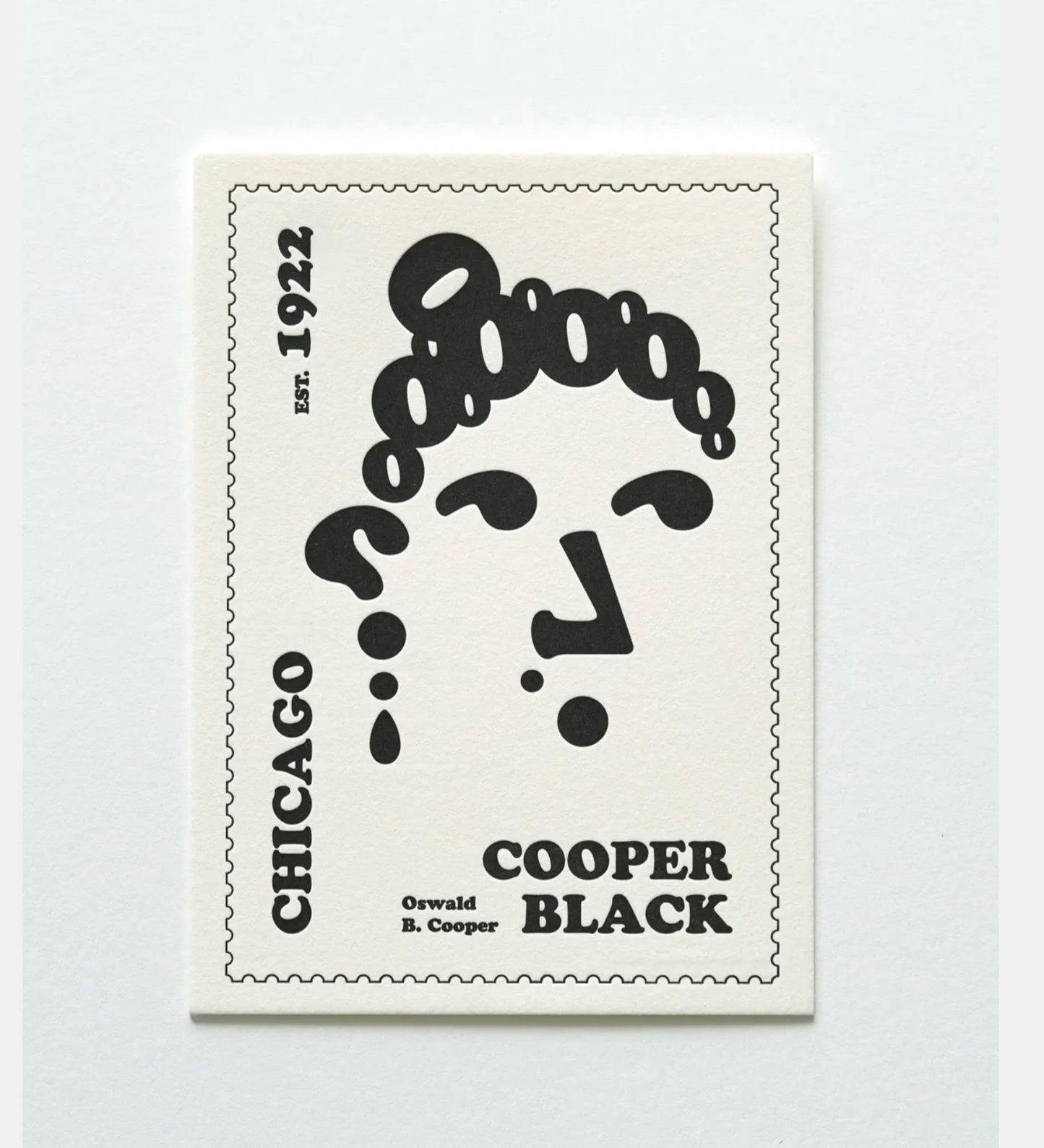 Hrvst.Store - Cooper Black Postcard, A6, Letterpress