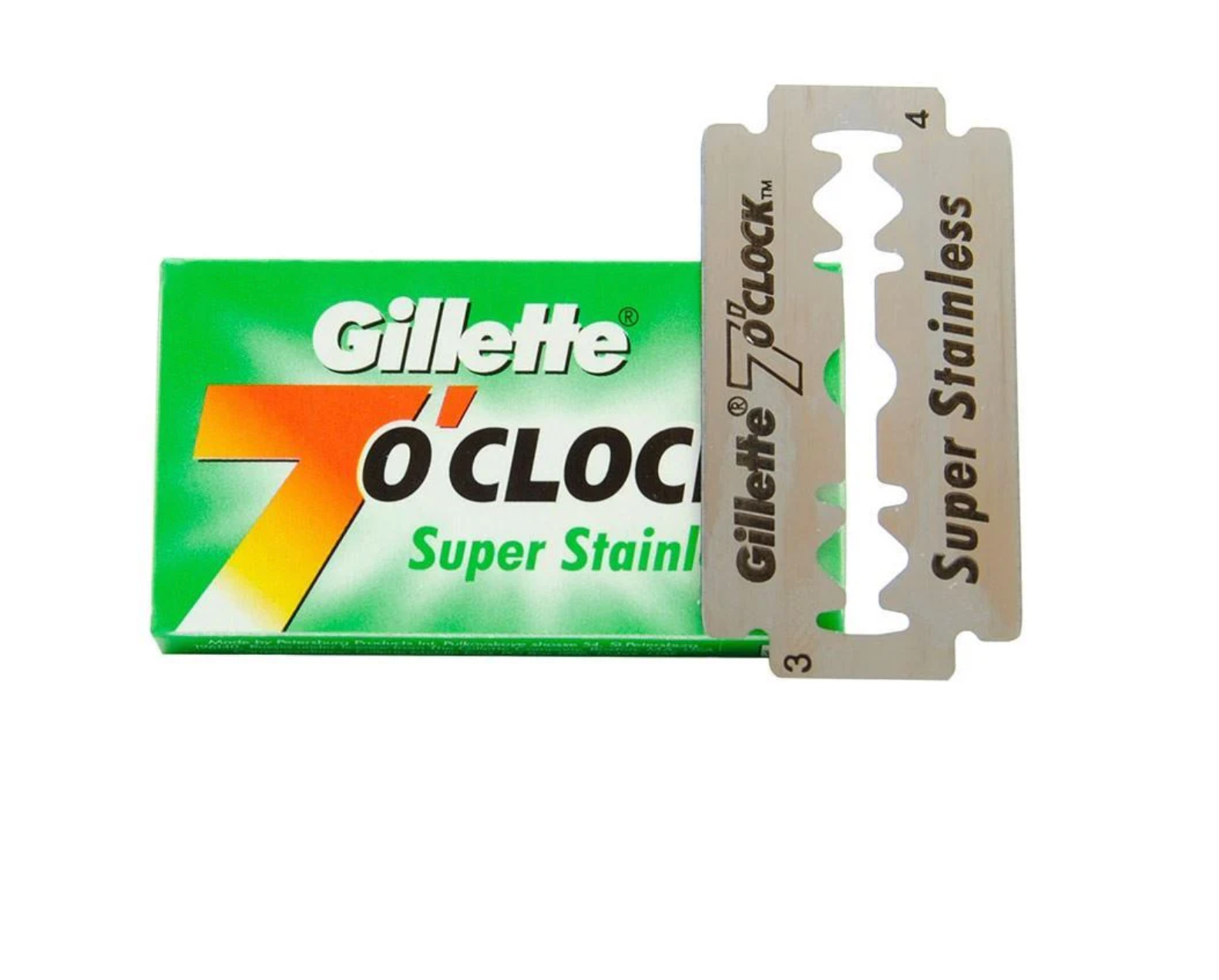 Gillette - 7 O'clock Permasharp Stainless, Green, Double Edge Razor Blades, 10 Blades - The Panic Room
