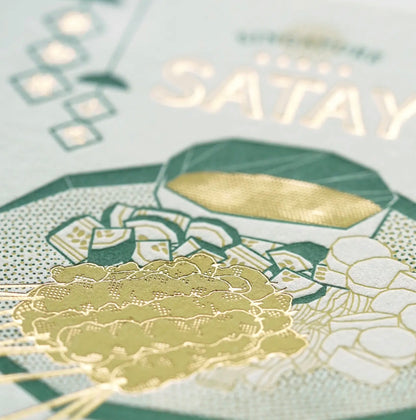 Hrvst.Store - Singapore Satay Postcard, A6, Letterpress