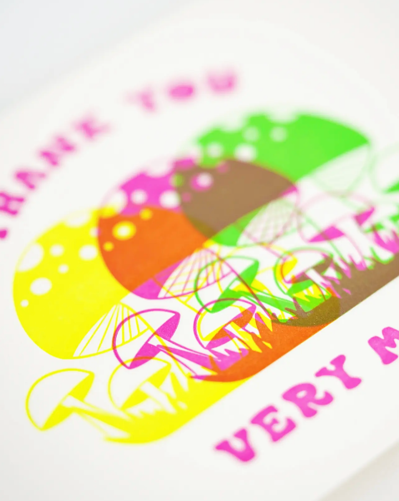 Hrvst.Store - Thank You Very Mush Postcard, A6, Letterpress - The Panic Room