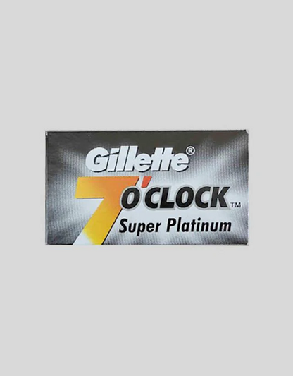 Gillette - 7 O'clock Super Platinum, Black, 1 pack of 10 Blades - The Panic Room
