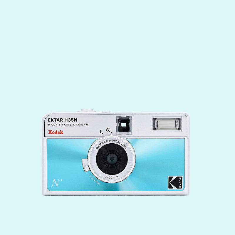KODAK EKTAR H35N Half Frame 35mm Film Camera - Glazed Blue - The Panic Room