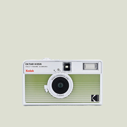 KODAK EKTAR H35N Half Frame 35mm Film Camera - Striped Green - The Panic Room