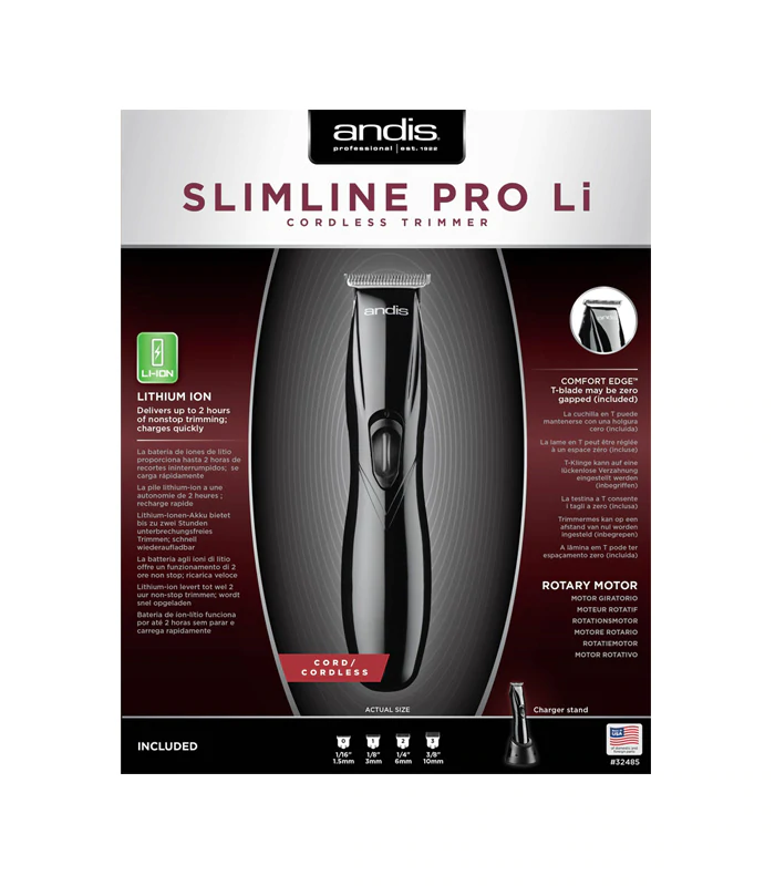 Andis - Slimline Pro Li T-Blade Trimmer (UK) - Black - The Panic Room