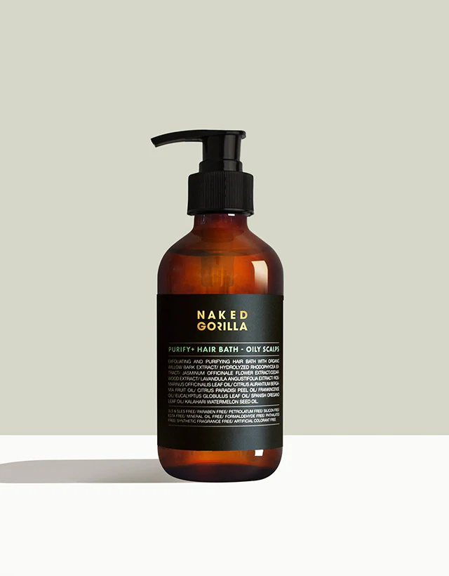 Naked Gorilla - Purify+ Hair Bath, Oily Scalps, 250ml, Dandruff Shampoo - The Panic Room
