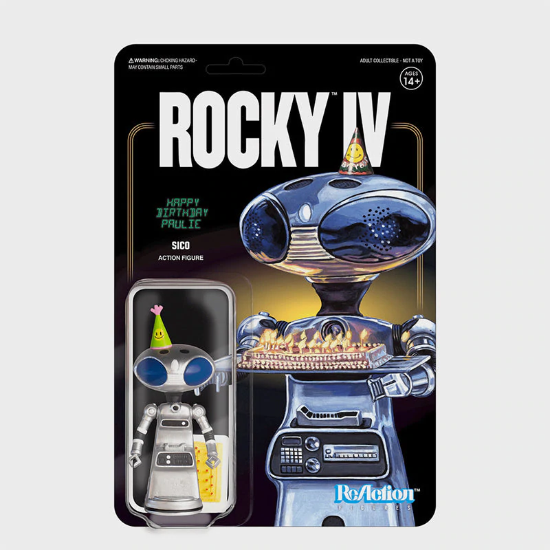 Super7 - ROCKY IV ReAction Figure - Sico (Paulie's Robot With Birthday Cake) - The Panic Room