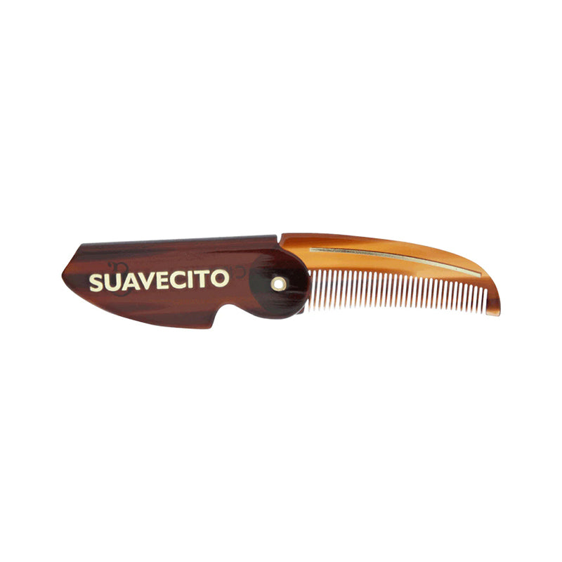Suavecito - Deluxe Folding Mustache Comb, Amber - The Panic Room